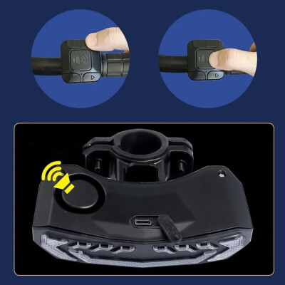 Задний фонарь для велосипеда Velotail с сигналами поворота и противоугонной сигнализацией 5 в 1-3